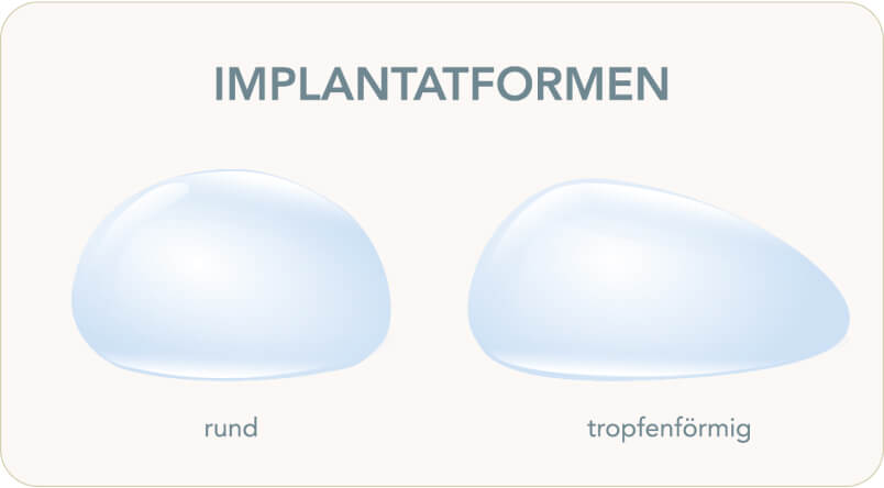 Unterschiedliche Brustimplantate